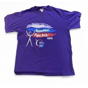 Purple Relay for Life 2012 Cancer Survivor cotton Shirt Medium